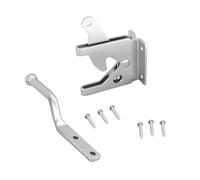 Lurrose Chiusura Automatica Bloccaggio a Gravità Per Cancello in Legno, Chiavistello Scorrevole in Acciaio Zincato, Kit Completo Serratura e Viti Per Recinzioni e Porte Esterne, Set