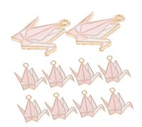 Lurrose Ciondoli Origami a Forma Gru in per Creazioni Artigianali Set da 10 Pezzi per Braccialetti e Collane Accessori per Gioielli Leggeri e Resilienti