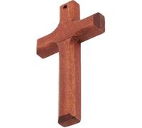 Lurrose Ciondolo a Croce in Legno Vintage 5 Pezzi, Portachiavi Pendente Cattolico per Collane e Braccialetti, Decorazione Creativa per Casa e Accessori Religiosi