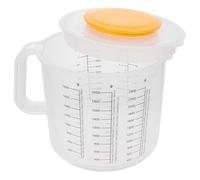 Lurrose Ciotola per Mescolare 2,5l con Coperchio e Misurino, Insalatiera Plastica con Bilancia Integrata, Strumento Cucina Multiuso per Preparazioni Domestiche