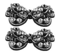 Lurrose Clip per Scarpe Fiocco Fermagli Decorativi per Scarpe Lega Cristalli Rimovibili Neri Sposa e Matrimonio