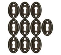 Lurrose Copri Serrature Ovali in Lega di Zinco 10 Pezzi 0.9X0.9 Pollici per Arredamento di Comò e Armadi, Accessori per Mobili Antichi e Ambienti Domestici