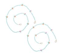 Lurrose Cordino per Maschera e Catena per Occhiali a Forma di Cuore, Set 2 Pezzi, Corda Anti-smarrimento Leggera e Portatile, Accessorio Decorativo per Attività All’aperto e Uso