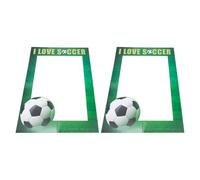 Lurrose Cornici per Foto di Carta a Tema Calcio 2 Pezzi Oggetti di Scena per Feste di Calcio Decorazioni Portatili e Pieghevoli per Foto di Gruppo e Festival