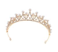 Lurrose Corona da Sposa Perle e Cristalli Barocca in Lega per Brides, Donne e Principesse per Matrimoni e Celebrazioni