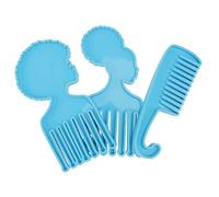 Lurrose Crea Il Tuo Pettine Afro Kit Di Per Pettini in Silicone Da 3 Pezzi Finitura A Specchio E Antiaderente