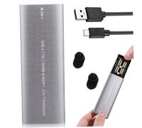 Lurrose Custodia per Hard Disk Esterno Nvme e Ngff, USB 3.1 Type-c, Lega di Alluminio, Doppio Protocollo, per Laptop e Smart Tv, Uso Ufficio Quotidiano