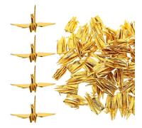 Lurrose Decorazione origami a forma di gru, 50 pezzi: gru di carta giapponesi da 10 cm - Elegante mobile da appendere in oro per baby shower, cameretta dei bambini e sfondi per matrimoni.