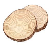 Lurrose Dischi di Legno Rotondi Naturali 2 Pezzi per Decorazioni Rustiche, Facili da Intagliare e Dipingere, come Sottobicchieri per Regali Fatti a Mano