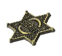 Lurrose Distintivo Materiale Resistente in Lega Oro da Sceriffo Esagonale e Design Vintage Elegante Accessorio Uomo per Feste e Commemorazioni