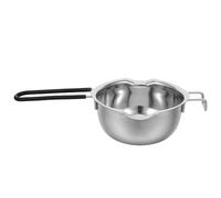 Lurrose Doppia caldaia per sciogliere il cioccolato - Pentola in acciaio inossidabile da 600 ml, 20 oz, 3/5 QT, 2-1/2 tazze con manico antiscottatura e doppio beccuccio per salsa al burro, formaggio e