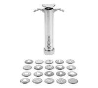 Lurrose Estrusore per Argilla Polimerica in Acciaio Inox con 2 Set di Punte e Stampi, Strumento Manuale per Scultura e Decorazione Torte, Utensile Resistente e Portatile per Ceramica