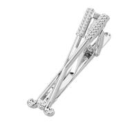 Lurrose Fermacravatta da uomo a forma di mazza da golf, fermacravatta in acciaio con chiusura a pressione per gentiluomo, ideale per matrimoni, affari e abiti formali, un regalo elegante per padre e