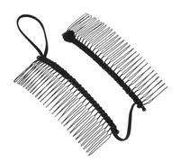 Lurrose Fermagli elastici per capelli a banana vintage per copertoncino senza pieghe, per capelli ricci naturali, spessi e ondulati, colore nero