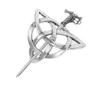Lurrose - Fermaglio celtico per capelli, in metallo, con bastoncini, stile vintage, argento anticato