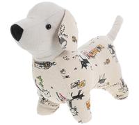 Lurrose Fermaporta Decorativo a Forma di Cane e Studio, Imbottito Sabbia Stabile, e Lino, Come Fermaporta Originale e Decorativo