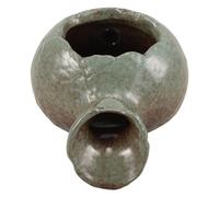 Lurrose Fontana a Cascata in Vaso di Ceramica Verde Vintage Piccolo, Decorazione per Esterni e Interni, Barattolo Gioco D’Acqua per Giardino e Cortile Rilassante