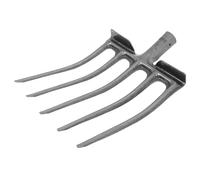 Lurrose Forca Agricola in Acciaio Resistente 5 Denti per Aratura e Aerazione Terreno, Testa Sostitutiva Rastrello da Giardino per Coltivazione e Raccolta, Utensile Manuale per Attività