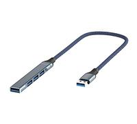 Lurrose Hub USB 3.0 a 4 Porte in Lega di Alluminio e Nailon, Moltiplicatore Porte USB Mini e Portatile per Laptop Trasmissione Dati e Supporto per Webcam e Speaker