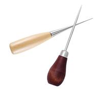 Lurrose Kit di Punteruolo da Cucito Vintage 2 Pezzi Strumenti per Punzonatura E Cucitura di Pelle per Tessitura Rilegatura di Libri Punteruolo in Metallo per Rilegatura di Libri