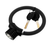 Lurrose Lucchetto per Bicicletta Anello in Lega di Zinco e Pvc Nero, Resistente alla Copia Presa Comoda, per Sicurezza in Attività All'aperto