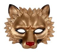 Lurrose Maschera da Leone 3d in Schiuma Pu Oro, Realistica e Confortevole, per Feste di Carnevale e Halloween, Design Vivido e Visibile Attraverso gli Occhi