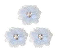 Lurrose Mollette per Chioma a Forma di Fiore Blu Set da 3 Pezzi, Fermagli per Chioma per Bambine, Accessori per Feste, Compleanni e Matrimoni