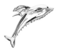 Lurrose Mollettone Sottile a Forma di Delfino, Clip per Capelli in Argento, Facile da Usare e Robusto, Adatto per Donne e Piccole Ragazze