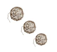 Lurrose Palline Decorative in Rattan 3 Pezzi da 12-20 Cm, Addobbi Matrimonio e Decorazioni per Casa, Feste e Centri Commerciali, Accessori per Ghirlande Naturali Marroni