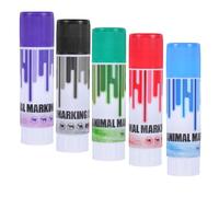 Lurrose Pastelli per Marcatura Suini e Bestiame 5 Colori Resistenti a Cera 60g Design Girevole per Identificazione Animali in Allevamenti e Gestione Vaccini