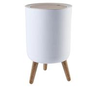 Lurrose Pattumiera da Casa con Coperchio a Pressione Bianco in Plastica, Design Semplice e Moda, Alta Capacità, Ecologica e Lavabile, per Ufficio e Spazi Domestici