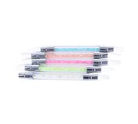 Lurrose Penna per Nail Art Doppia Punta in Silicone Morbido, Design Delicato con Decorazioni Brillanti, Facile da Maneggiare e Resistente alla Deformazione, per Salon