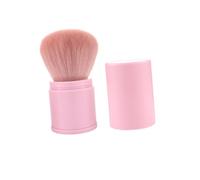 Lurrose Pennello Blush Obliquo Retrattile Rosa in Fibra Artificiale Lavabile e Portatile per Applicazione Polvere Viso Trucco Accessori Cosmetici