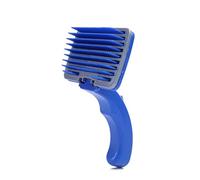 Lurrose Pettine in materiale sintetico per toelettatura cani e cuccioli strumento per pelo riccio rimuove nodini e pelo sciolto stimola i follicoli colore blu