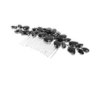 Lurrose Pettine per Chioma da Sposa Nero Strass, Accessorio Laterale per Damigelle, Decorazione Vintage per Matrimoni e Feste, Compatibile Tutti i Tipi di Chioma, Design Confortevole