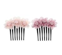 Lurrose Pettini per Chioma a Fiore 2 Pezzi in Filato di Seta, Delicati ed Eleganti, Accessori per Chioma da Sposa e Comunione, Resistenti allo Sbiadimento allo Strappo