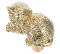 Lurrose Pomello Porta in Ottone a Forma di Gatto Vintage, Resistente alle Impronte, Stabile e Decorativo per Mobili e Cassetti in Casa, per Amanti degli Animali