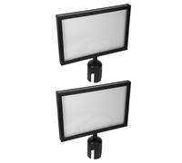 Lurrose Porta Cartello a Palo in Acciaio Inox, Set 2 Pezzi, Supporto Orizzontale A4 per Barriere di Avvertimento e Esposizione Pubblicitaria in Aeroporti e Banche, Struttura per Uso