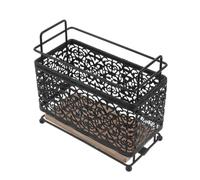 Lurrose Porta Pennelli Make Up in Ferro Battuto Nero, Organizer Versatile e Robusto per Studi Professionali e Spazi Artistici, Elegante Porta Cosmetici da Scrivania