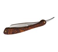 Lurrose Porta Rasoio Pieghevole in Acciaio Inossidabile e Legno per Uso Personale e Professionale, Rasoio per Barba Manuale Stile Vintage Eleganza Classica