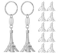 Lurrose Portachiavi Anelli Robusti Torre Eiffel in Lega Argento, Set 12 e Design, Accessori per e Decorazioni da Casa