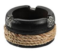 Lurrose Posacenere Vintage Rettangolare in Legno Nero, Pratico e Decorativo per Uso Domestico e Bar, Portacenere da Tavolo Semplice e Contenitore per Cenere Stili multipli
