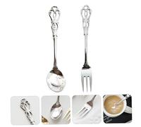 Lurrose Posate da Cucina Vintage Inglese in Acciaio Resistente Forchetta e Cucchiaio Intagliati Traforati per Dessert e Uso Domestico Facili da Pulire