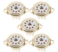 Lurrose Presa per Tubo a Vuoto in Ceramica Resistente 9 Pin Pcb per Valvole 12ax7, Montaggio Frontale Facilitato, Set da 5 Pezzi per Riparazioni e Sostituzioni Audio Domestico