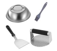 Lurrose Pressa Hamburger in Acciaio Resistente con Manico Ergonomico Utensile da Cucina per Barbecue Spatola per Carne e Burger Schiacciati per Preparare Polpette e Hamburger Ripieni