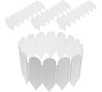Lurrose Recinzione da Giardino in Plastica Bianca 15 CM X 2 M Bordatura per Aiuole e Prato Divisorio Esterno per Cortile e Area Verde Kit 5 Pezzi per Protezione e Decorazione Giardino