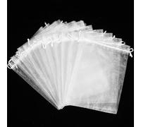 Lurrose Sacchetti di Rete la Frutta 50 Pezzi 15x20 Cm Coulisse Riutilizzabili per Protezione Piante e Copertura Antimoscerino Ortofrutta