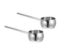 Lurrose Scaldaburro in Acciaio Inox 2 Pezzi 300 Ml Mini Padella per Olio a Tenuta Stagna Casseruola Compatta per Sciogliere Burro e Riscaldare su Fornelli Utensile Cucina Multifunzione