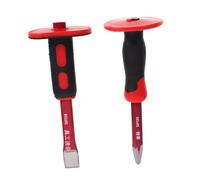 Lurrose Scalpelli Demolitori in Acciaio Legato con Testa Liscia e Punta Scalpello Muratura per Calcestruzzo e Roccia Impugnatura Antiscivolo e Protezione Paramano Ergonomica