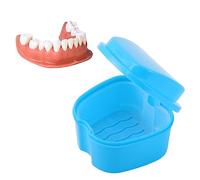 Lurrose Scatola Per Dentiera Con Custodia Portatile Per Apparecchi Dentali Design Unico e Resistente Blu Per Viaggi e Uso